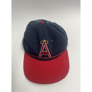 Vintage 80s 90s California Angels LA Snapback Mesh Trucker Hat MLB Official